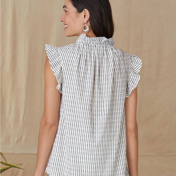 Sundance Striped Ruffle Sleeve Blouse XXL - Picture 3 of 9